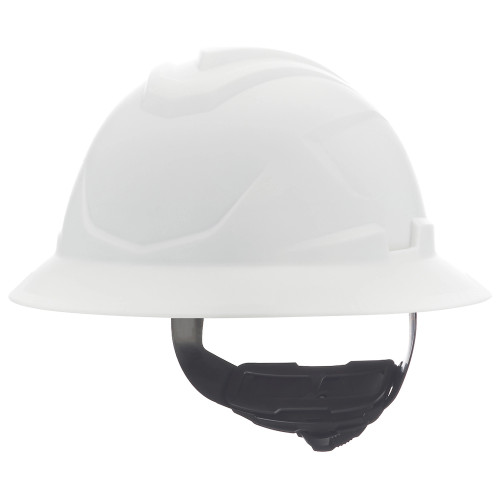 MSA 10215837 Hard Hat V-Gard C1 Full Brim Non-Vented Fas-Trac III (White)