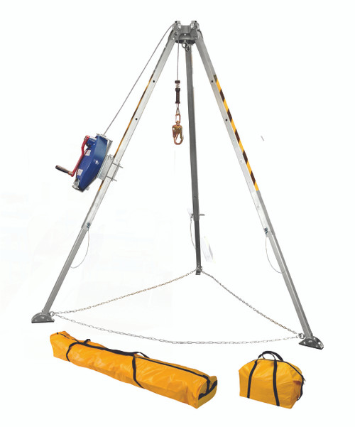 FallTech 7508 Adjustable 8' Aluminum Tripod Kit with 3-way 60' SRL