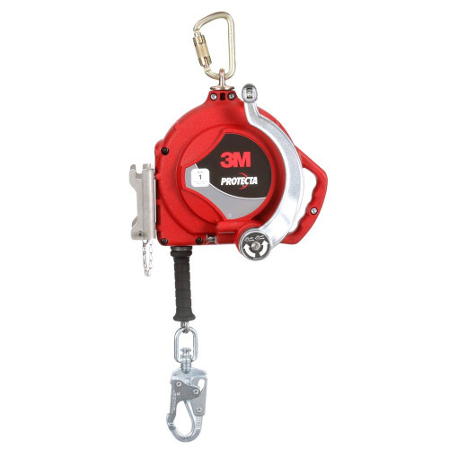 Protecta 3590053 3-Way Retrieval Self-Retracting Lifeline with Bracket Stainless Steel Cable and Swivel Snap Hook (50 ft.)