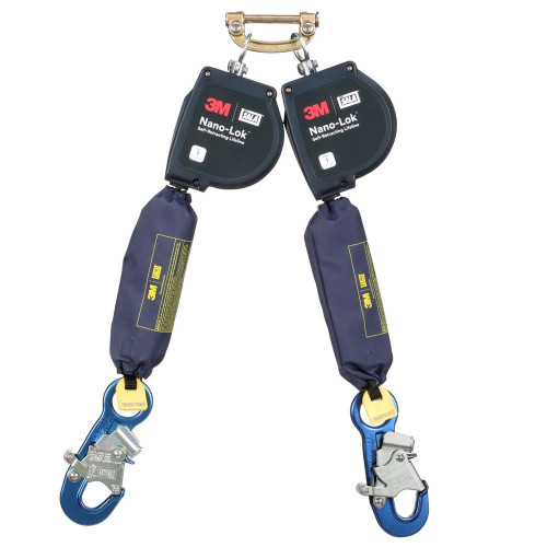 3M DBI SALA 3100611 Nano-Lok XL Twin-Leg Self-Retracting Lifeline with Aluminum Snap Hooks (11 ft.)