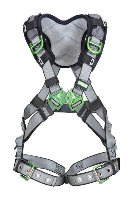 MSA V-FIT Harness with Back & Shoulder D-Rings & Tongue Buckle Leg Straps