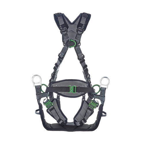 MSA V-FIT Tower Harness with Back, Chest & Hip D-Rings and Quick-Connect Leg & Belt Straps