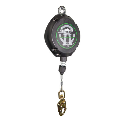 SafeWaze FS-FSP1230-G Cable Retractable Lifeline with Swivel Fall Indicator Hook (30')