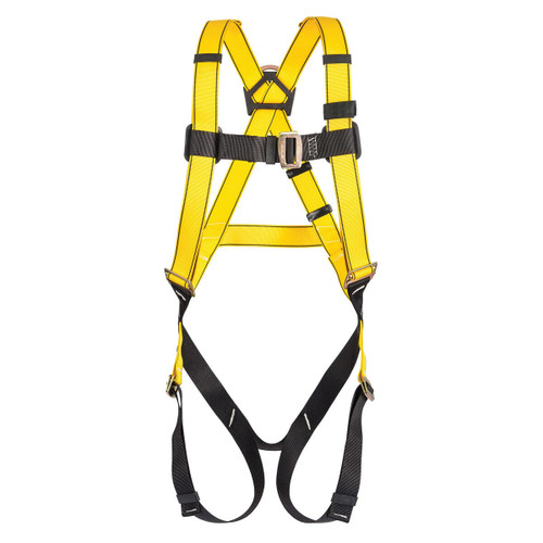 MSA 10072496 Workman Construction Style Harness with Qwik-Fit Chest Strap Buckle and Tongue Leg Strap Buckle