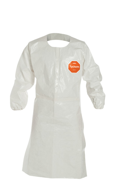 DuPont SL275T Tychem Apron with Long Sleeves and Elastic Wrists (25/Case)