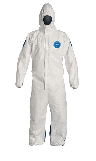 DuPont TD127S Tyvek Hooded Coverall with Elastic Wrists and Ankles (25/Case)