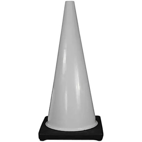 Cortina 03-500-66 DW Series White Traffic Cone (28")