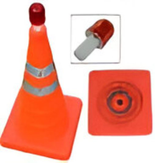 Cortina 03-500-80-5 Pack N Pop Orange Cone with Reflective Collars and Light (28") (5/Pack)
