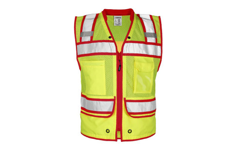 ML Kishigo S5043 Color Contrast High Performance Surveyors Vest (Lime/Red)
