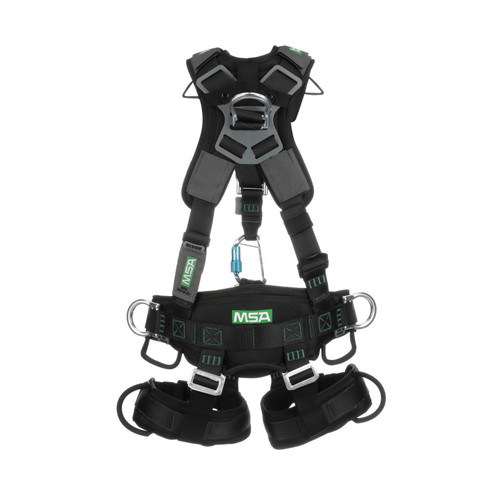 MSA Gravity Harness with Aluminum D-rings and Padding on Lumbar Shoulder & Legs