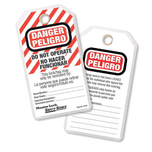 Master Lock 497AX Do Not Operate Safety Laminated Tag (Spanish/English)