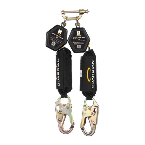 Guardian 1400203 CR5 Dual Personal Web Self-Retracting Lifeline with Steel Snap Hook (6 ft)