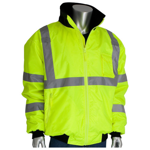 PIP 333-1762 ANSI Type R Class 3 Value Bomber Jacket with Zip-Out Fleece Liner