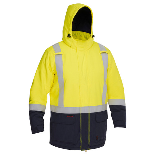 PIP 385M8387H-YN Bisley AR/FR Ripstop Insulated Parka with Navy Bottom - Industrial Wash Durable
