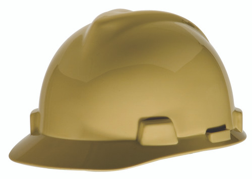 MSA 464852 V-Gard Cap Style Hard Hat with Fas-Trac III Suspension (Gold)