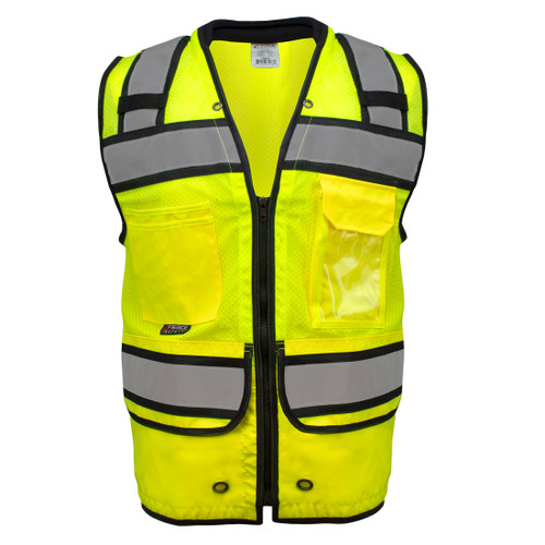 Fierce Safety Surveyors Class 2 Safety Vest with Tablet Pockets and Neck Padding - World Cup Customization