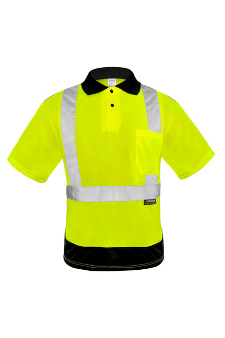 Fierce Safety Class 2 Green Polo with Black Trim and Moisture Wicking Technology - World Cup Customization