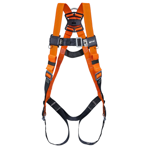 Miller T4700FP Titan Full-Body Harness with Hi‑Viz Webbing and Back D‑Ring with Tongue Leg Buckles