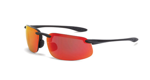 Crossfire 2169 ES4 HD Safety Glasses with Red Mirror Lens Black Frame (Each)