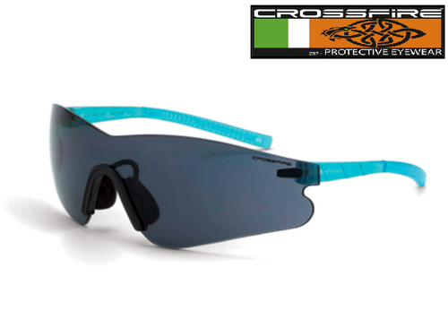 Crossfire 32231 Mini Blade Safety Glasses with Smoke Lens Teal Temples