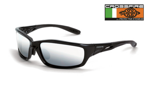 Crossfire 263 Safety Glasses with Silver Mirror Lens and Black Frame (Each)