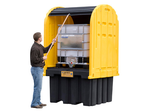 Justrite 28677 EcoPolyBlend IBC Outdoor Shed with Pallet