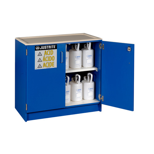 Justrite 24140 Wood laminate corrosives safety cabinet