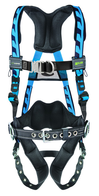 Miller ACF-TBBDP Blue Harness with 4 D rings and Removable Belt