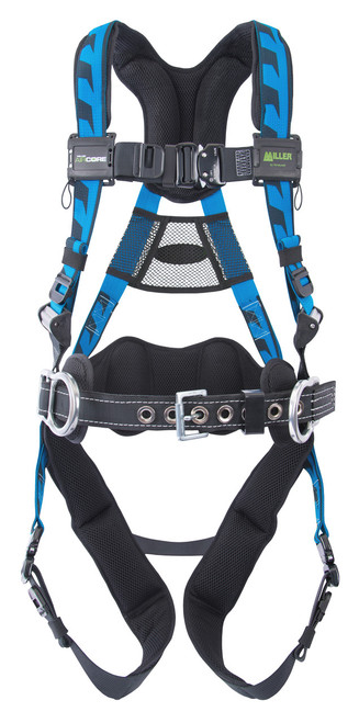 Miller ACA-QC-BDP Blue Harness with 3 D rings and Removable Belt