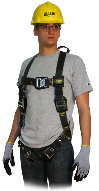 Miller 650KQC-4/BK Heavy Duty Harness with Tongue buckle Leg Strap