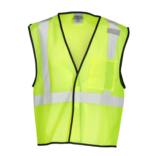 ML Kishigo 1193 Class 2 Lime Single Pocket Hook and Loop Mesh Vest