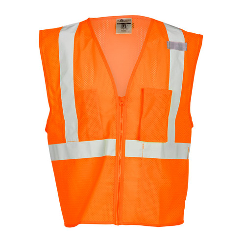 ML Kishigo 1520 Class 2 Orange Single Pocket Zipper Mesh Vest