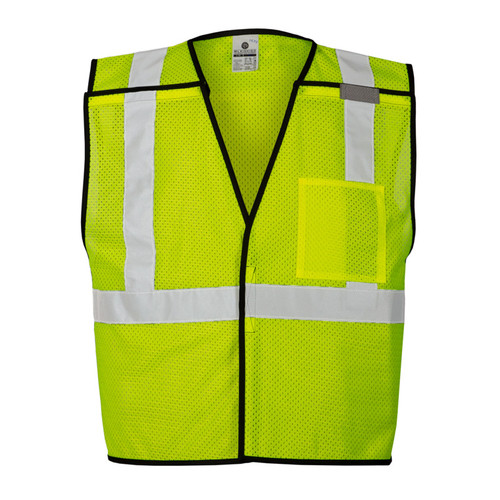 ML Kishigo 1535 Lime Single Pocket Breakaway Vest Economy