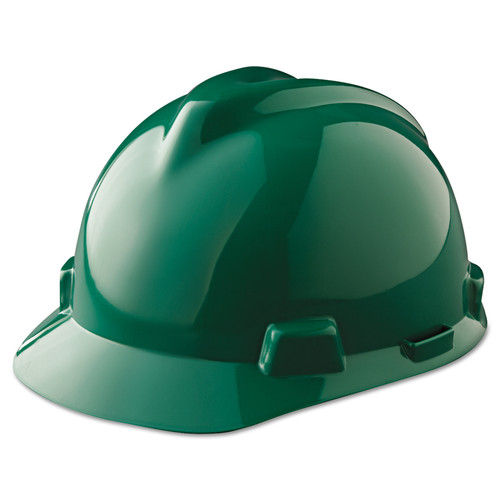 MSA 475362 V-Gard Green Hard Hat with Ratchet Suspension (Cap Style)
