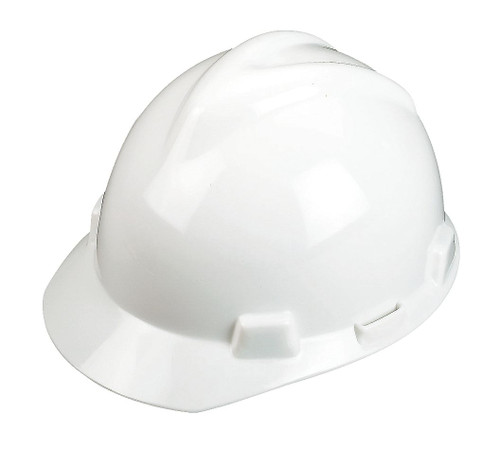 MSA 463942 V-Gard White Hard Hat with Staz-On Suspension (Cap Style)