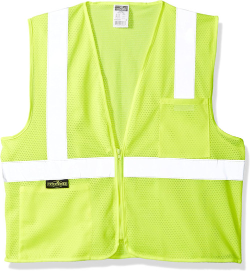 Radians SV2ZGM HiVis Class 2 Lime Safety Mesh Vest with Zipper Closure ...