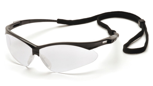 Pyramex SB6310SP Clear Lens with Black Frame and Cord (Each)