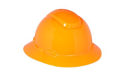 3M H-807R-UV Hi-Vis Orange Full Brim Hard Hat 4 Point Ratchet with Uvicator