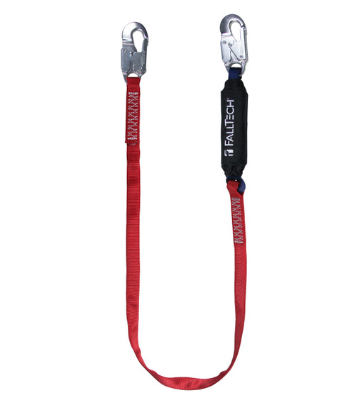 Falltech 8247BA Ironman Dual-class Lanyard with Aluminum Snap Hooks 6'