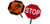 Cortina 03-851 ABS Plastic Paddle Sign "STOP/SLOW" 27" H Red on Orange