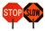 Cortina 03-851 ABS Plastic Paddle Sign "STOP/SLOW" 27" H Red on Orange