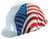 MSA 10050611 Dual American Flag Hard Hat Cap Style Fas-Trac Suspension