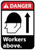 NMC DGA14R Safety Sign "Danger", "Workers Above" Rigid Plastic