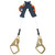 3M DBI SALA 3500281 Nano-Lok Edge Twin-Leg Personal Self-Retracting Lifeline with Steel Rebar Hook (6 ft)