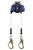 FallTech 82808TP0S FT-X Twin Leg Leading Edge Personal SRL-P with Steel Swivel Mini Rebar Hook (8 ft.)