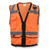 Radians SV59Z-2ZOD Class 2 Orange Surveyors Safety Vest with Zipper