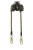 Falltech 84008TP2 EdgeCore Arc-Flash Twin-leg SRL with Steel Swivel Snap Hooks (8')