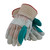 PIP 85-7512J Economy Grade Split Cowhide Leather Double Palm Glove with Fabric Back - Rubberized Safety Cuff (Large)