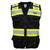 Fierce Safety SU500B-BRV Premium Surveyors Class 1 Black Vest with Tablet Pocket & Neck Padding