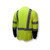 Radians ST21B-3PGS Class 3 Long Sleeve Black Bottom T-Shirt Lime Vest